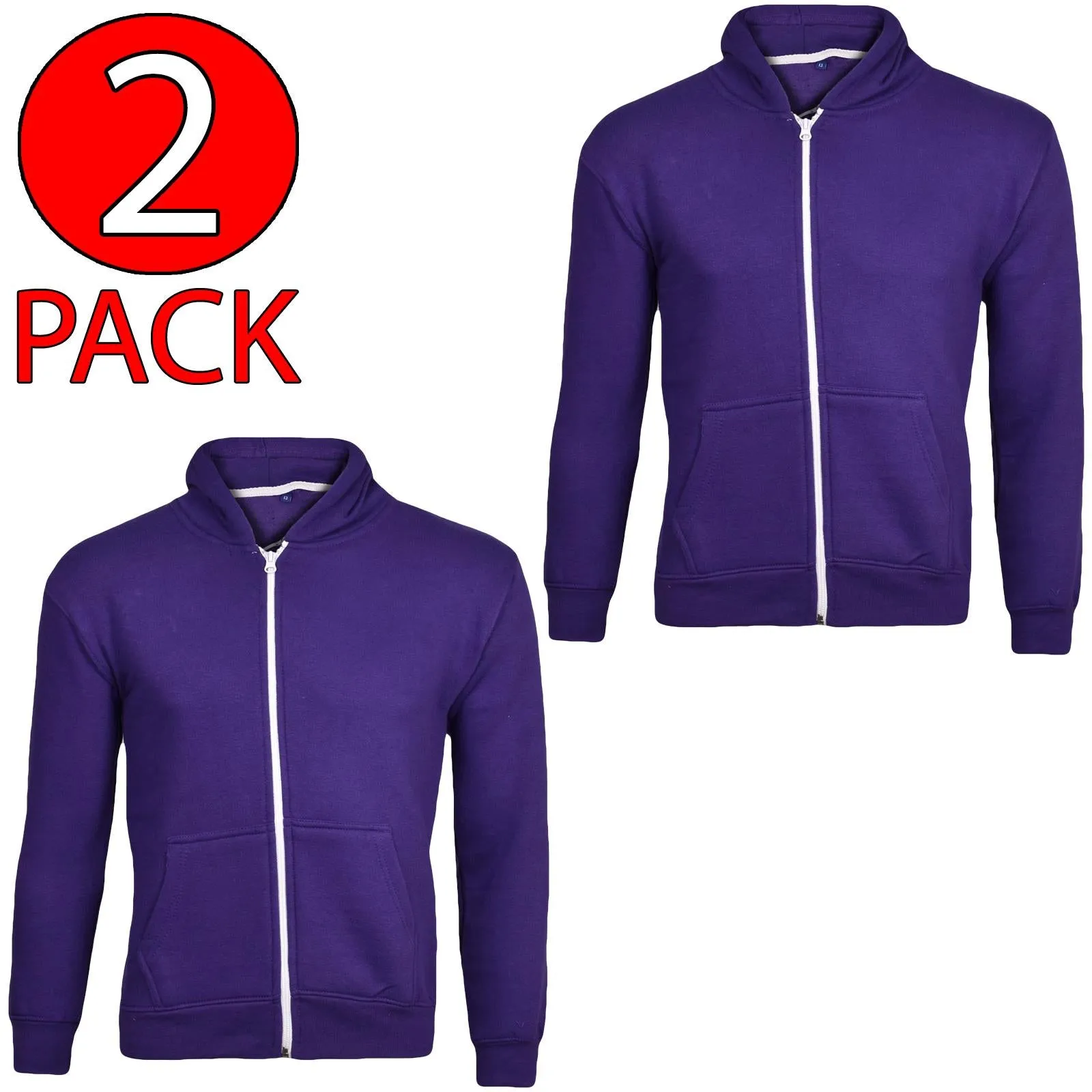 2 Pack Kids No Cords Zip up Hoodie