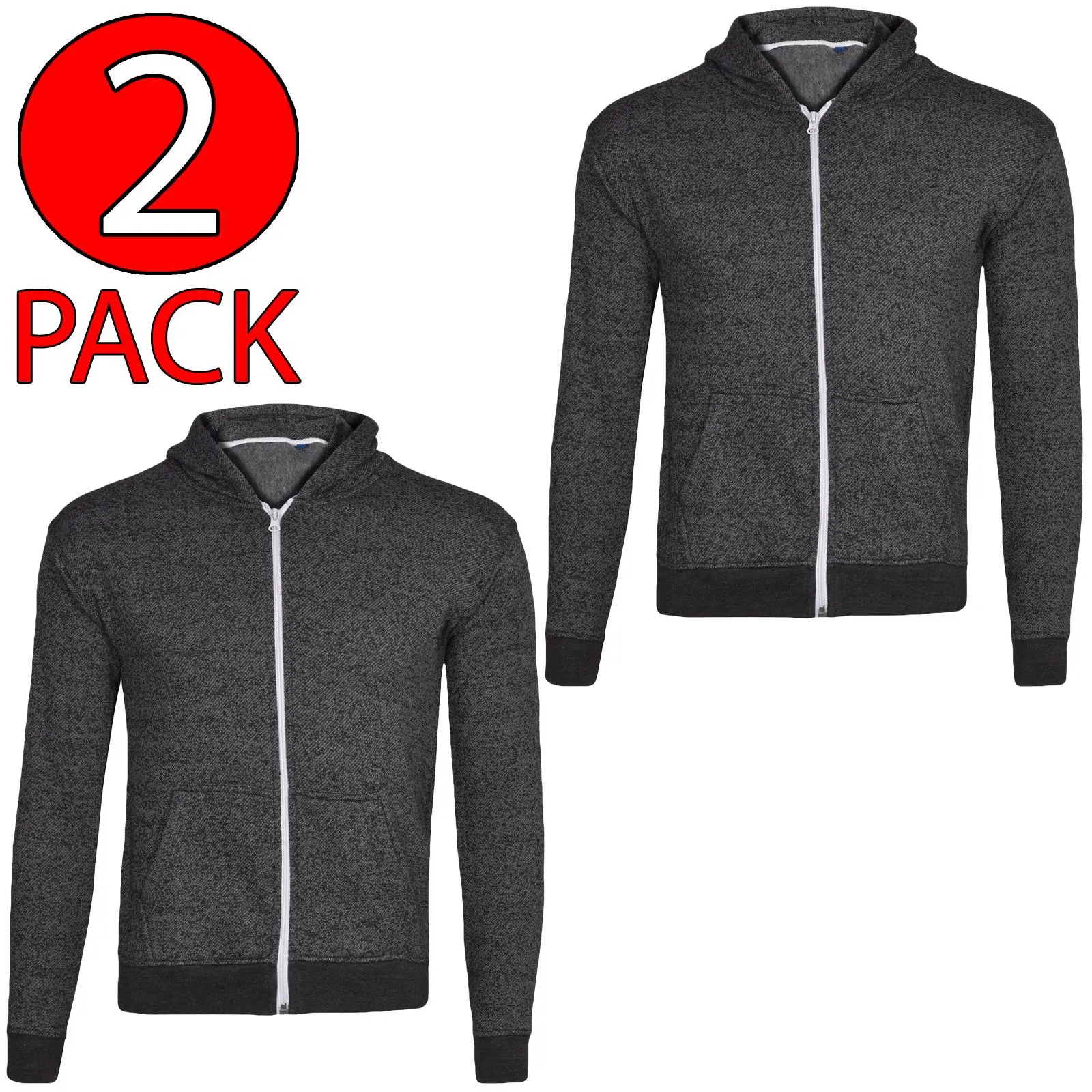 2 Pack Kids No Cords Zip up Hoodie