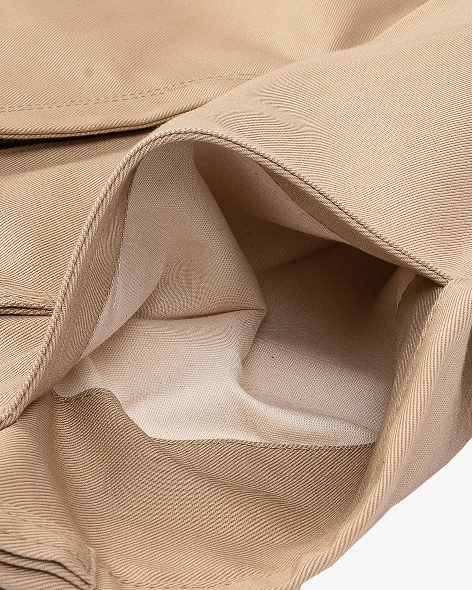 9oz Mercerised Selvedge Cotton Chinos - Khaki