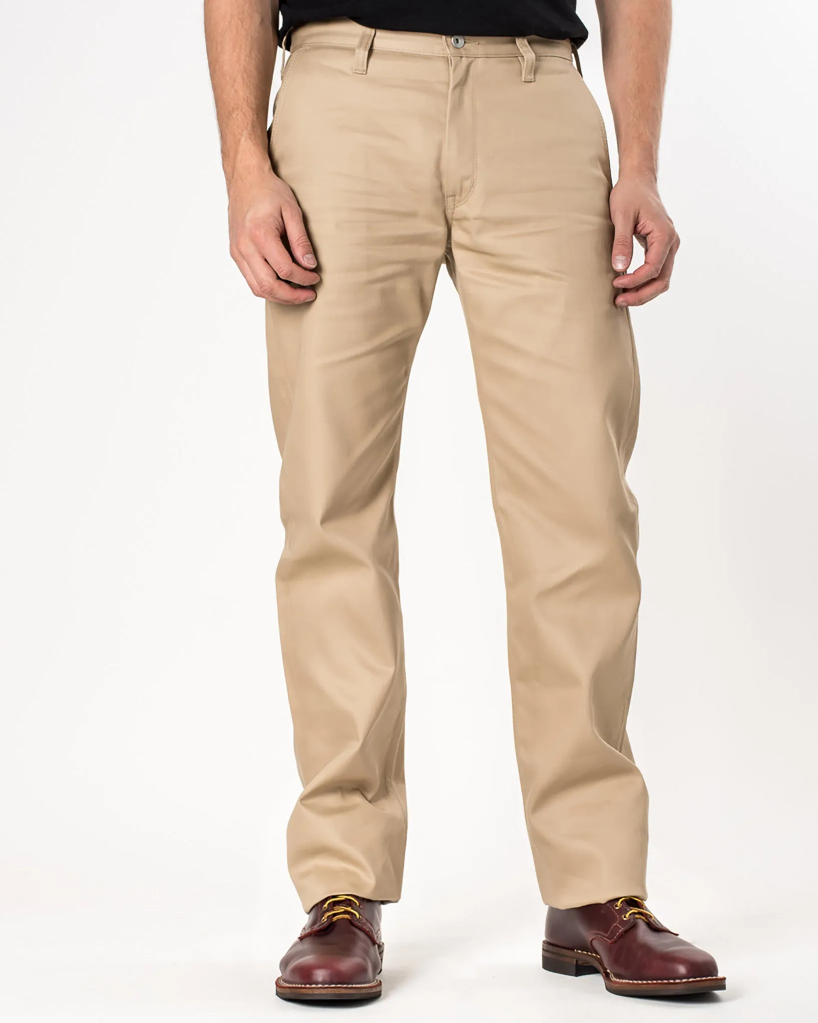 9oz Mercerised Selvedge Cotton Chinos - Khaki