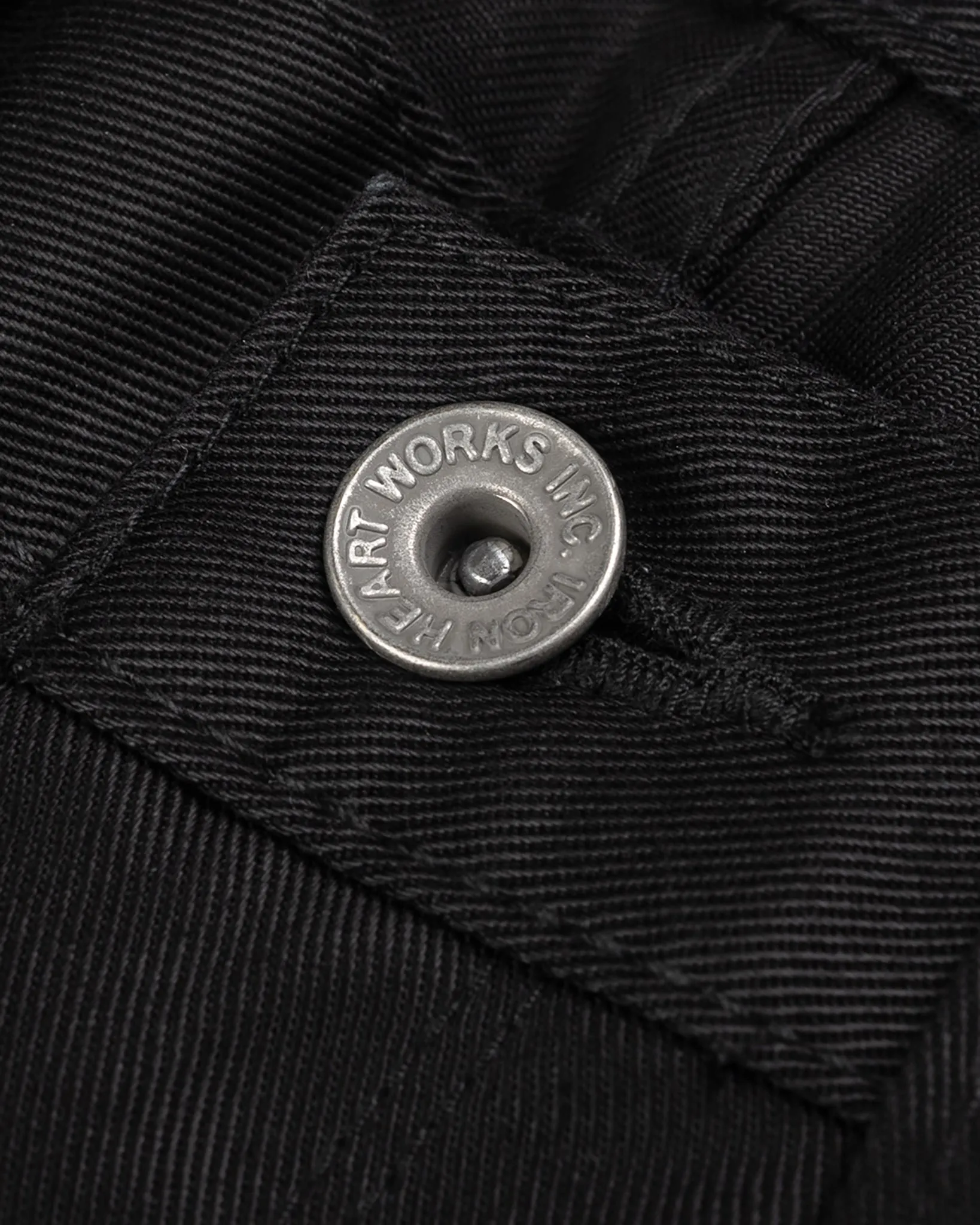 9oz Mercerised Selvedge Cotton Relaxed Tapered Cut Chinos - Black