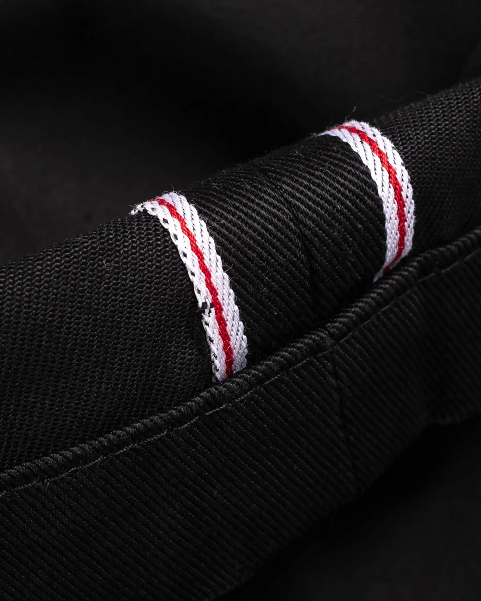 9oz Mercerised Selvedge Cotton Relaxed Tapered Cut Chinos - Black