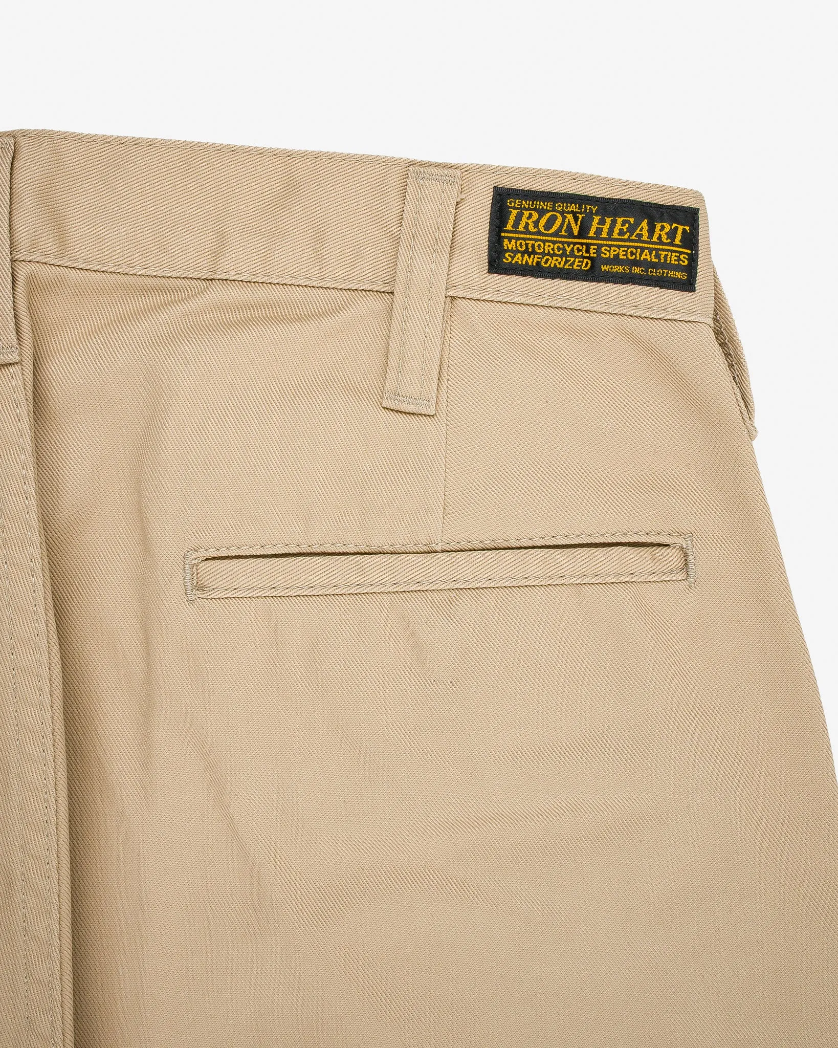 9oz Mercerised Selvedge Cotton Slim Tapered Chinos - Khaki