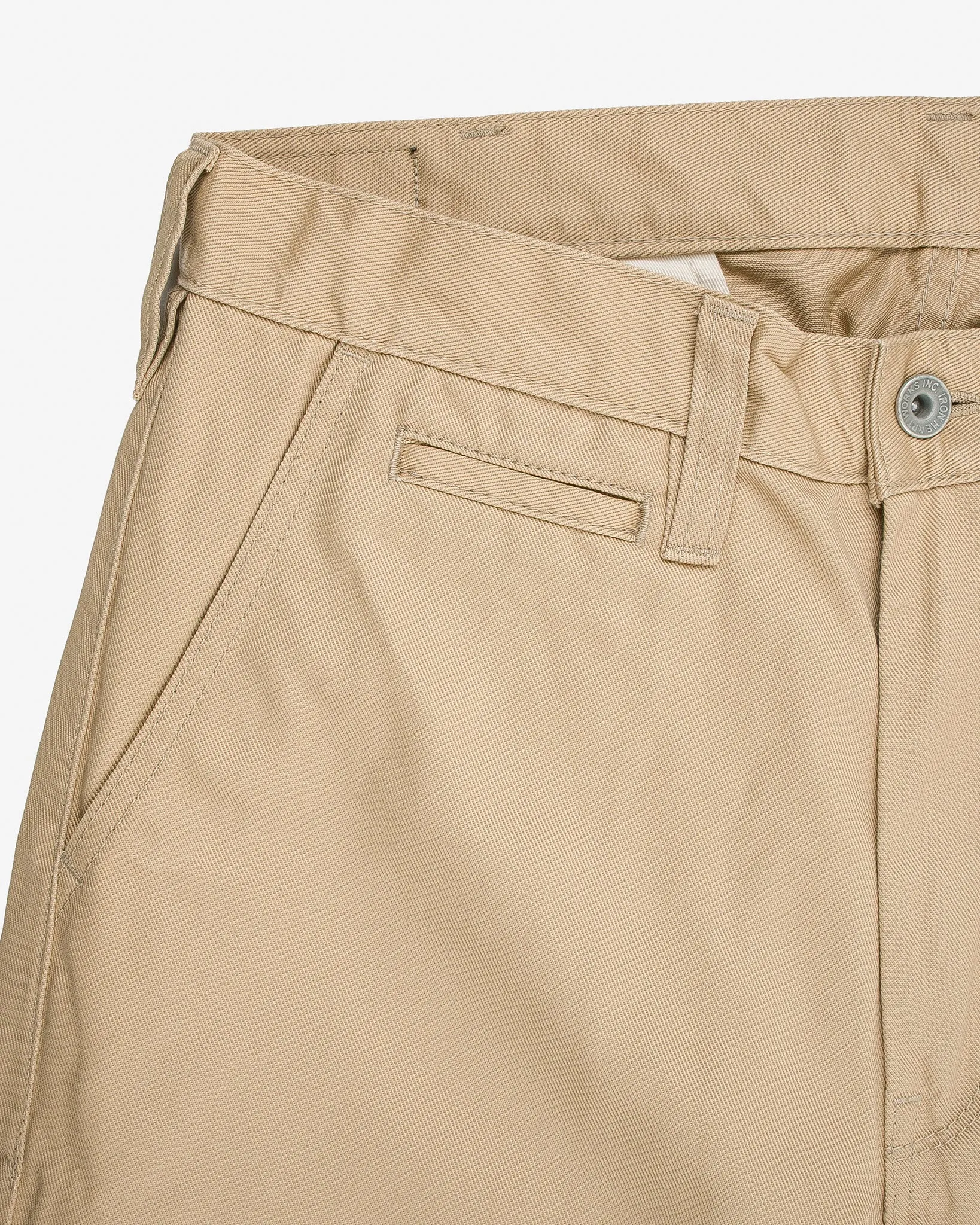 9oz Mercerised Selvedge Cotton Slim Tapered Chinos - Khaki