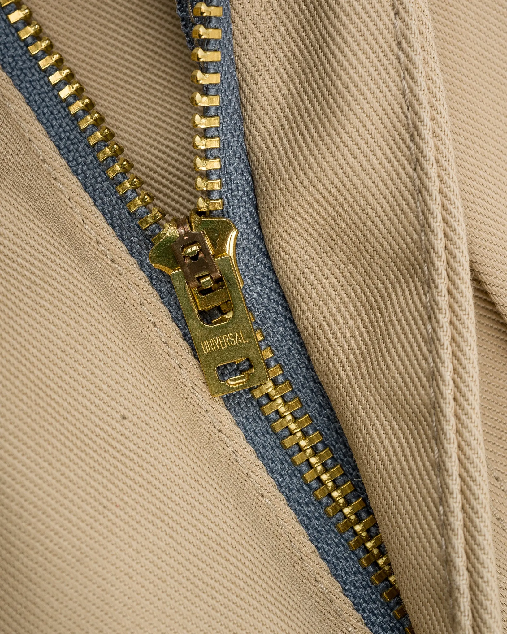 9oz Mercerised Selvedge Cotton Slim Tapered Chinos - Khaki