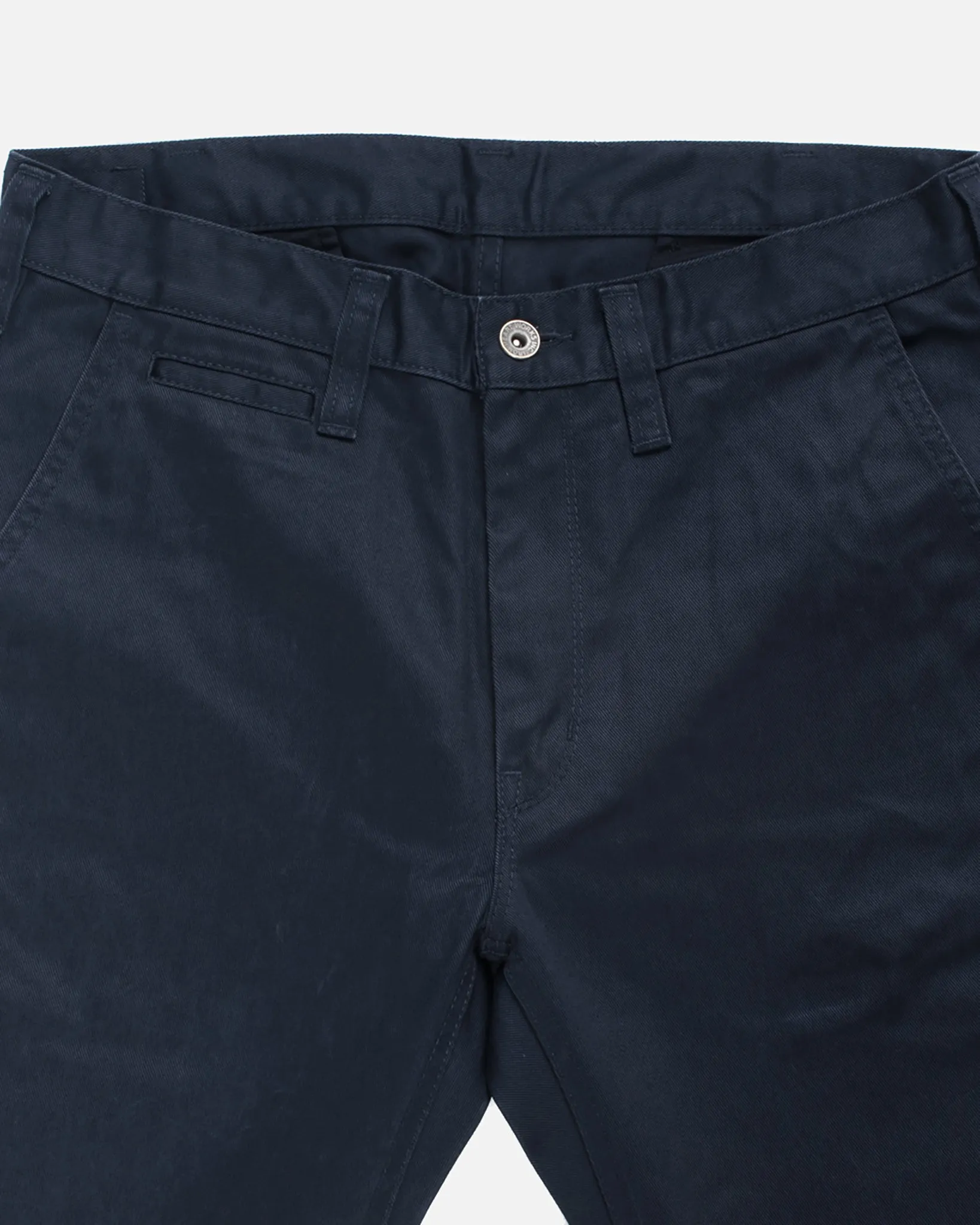 9oz Mercerised Selvedge Cotton Slim Tapered Chinos - Navy