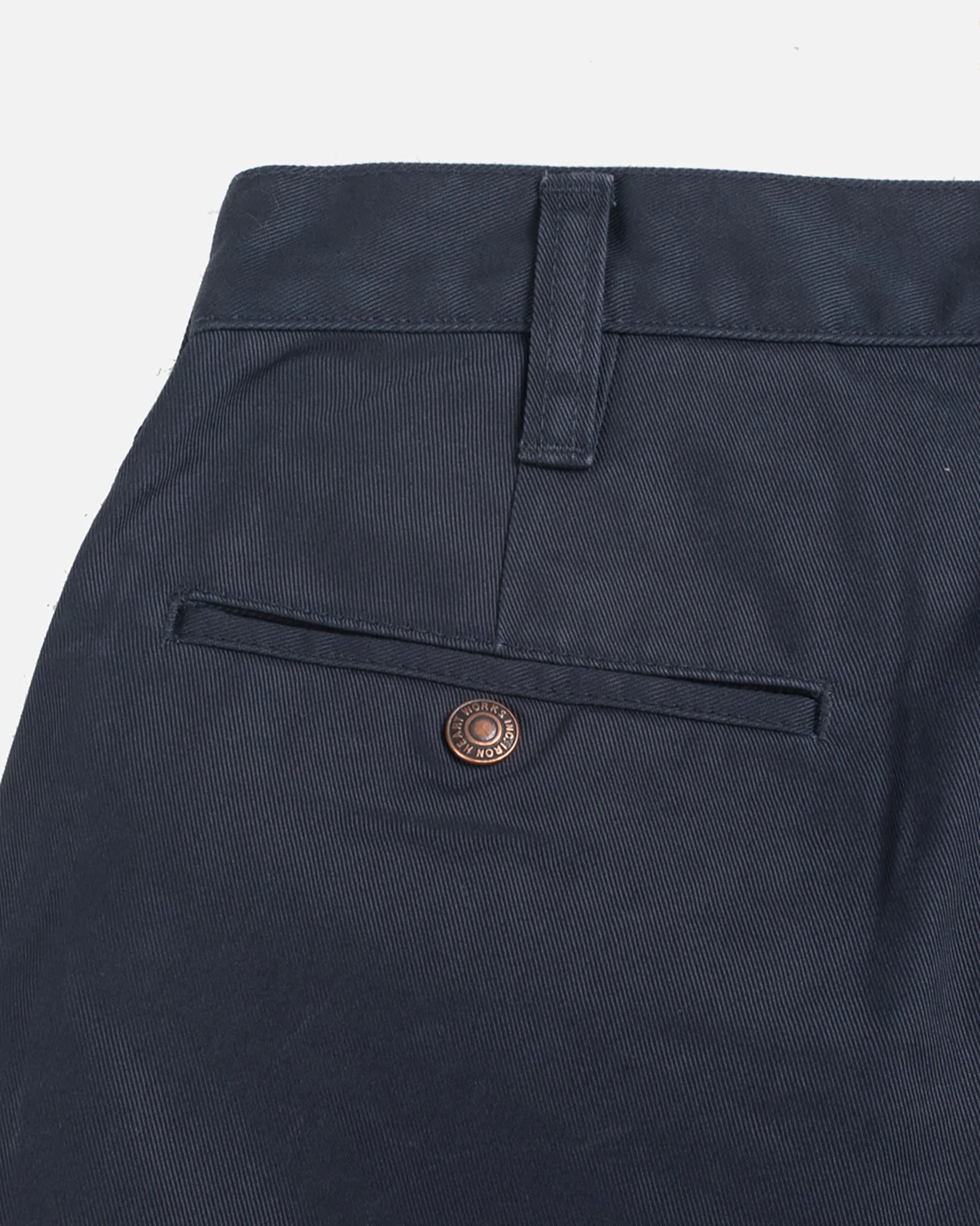 9oz Mercerised Selvedge Cotton Slim Tapered Chinos - Navy