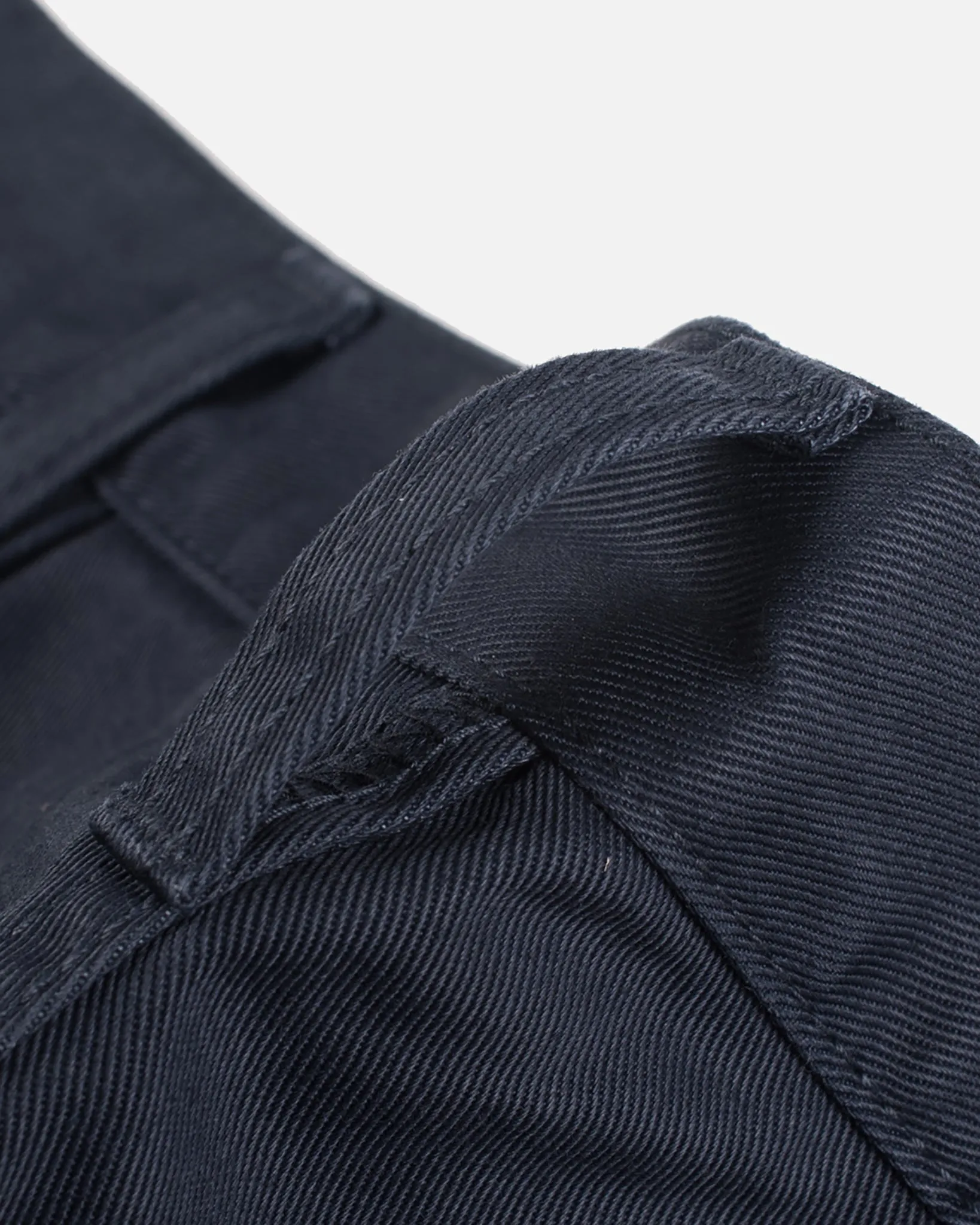 9oz Mercerised Selvedge Cotton Slim Tapered Chinos - Navy