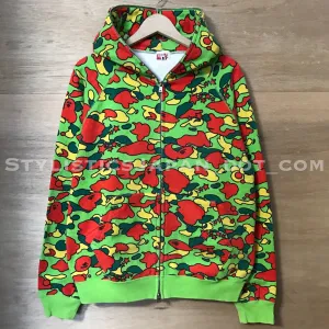 A Bathing Ape Bape Psyche Camo Full Zip Hoodie S~M