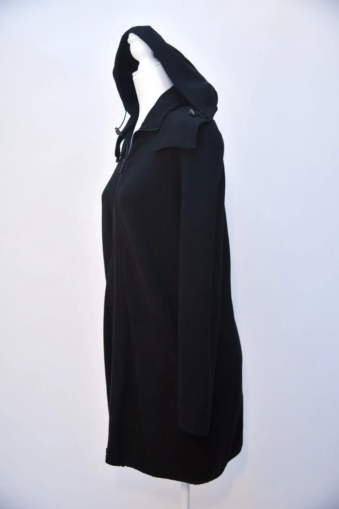 Akris Full Zip Knit Cardigan with Zip off Hood - Black