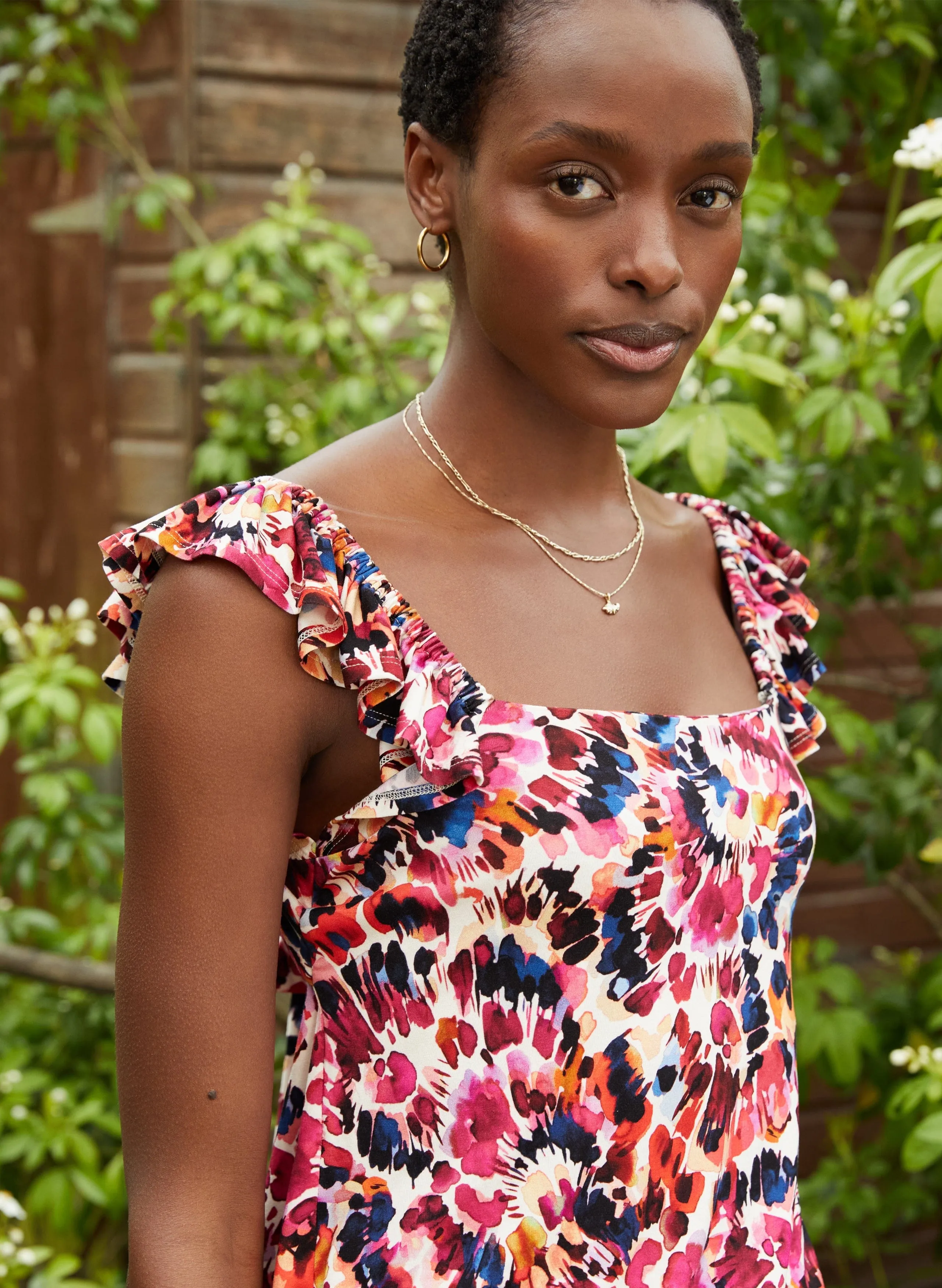 Anais Marie LENZING™ ECOVERO™ Top | Raspberry Watercolour