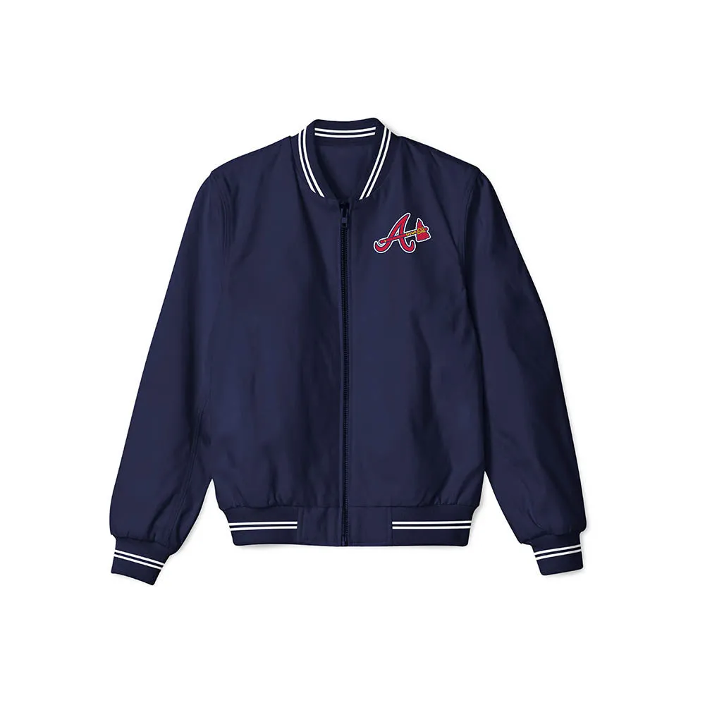 Atlanta Braves Navy Blue Bomber Jacket – Classic Lightweight Outerwear with Iconic Team Logo