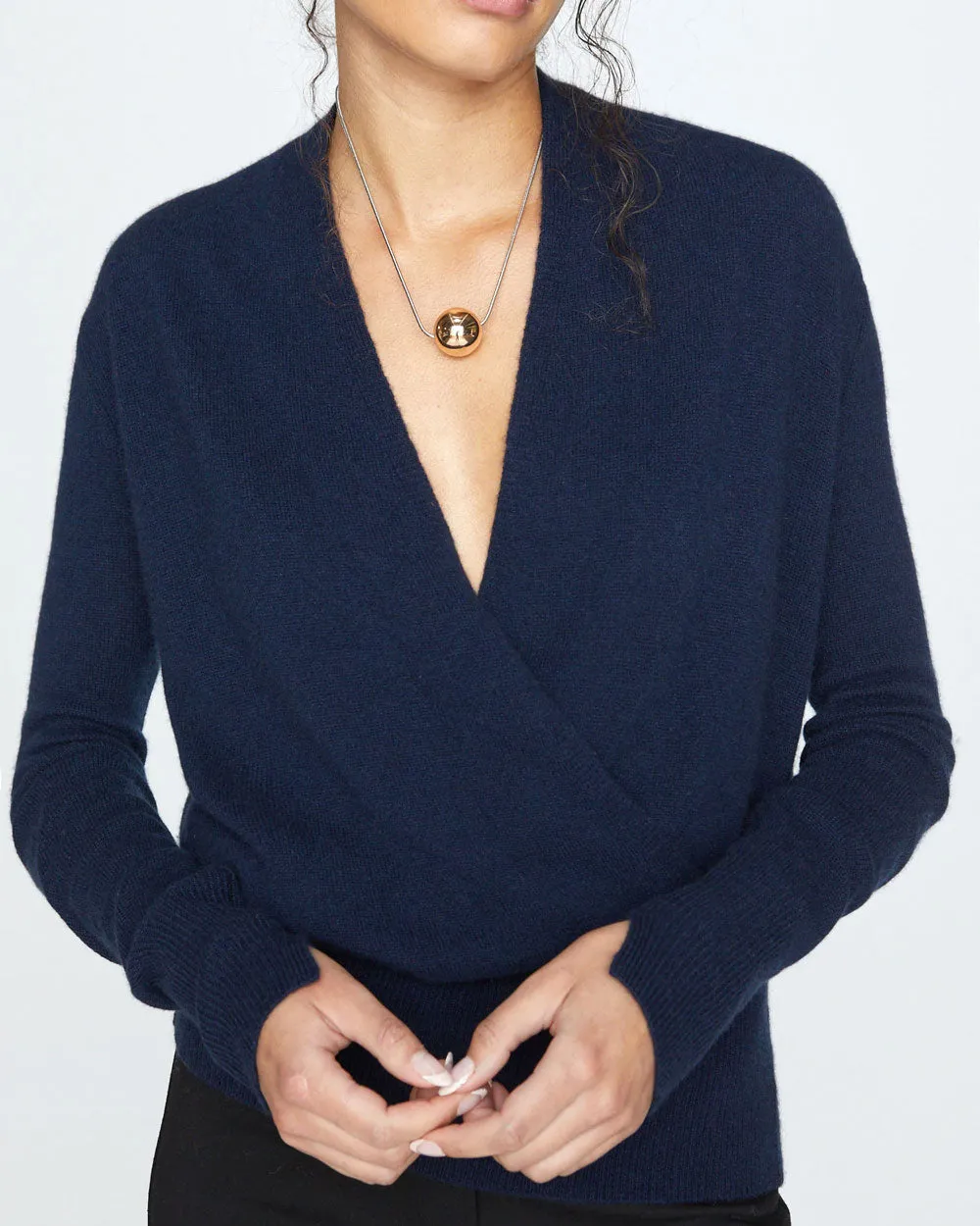 Baltic Navy Blue Phinneas Wrap Top