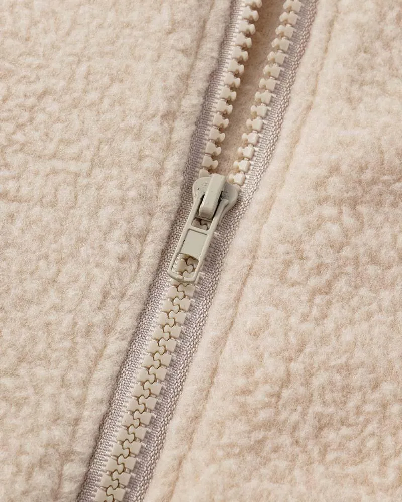 Bear Ear Fuzzy Zip Up Hooded Jacket