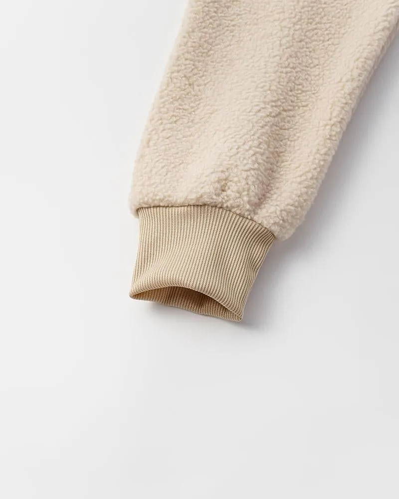 Bear Ear Fuzzy Zip Up Hooded Jacket