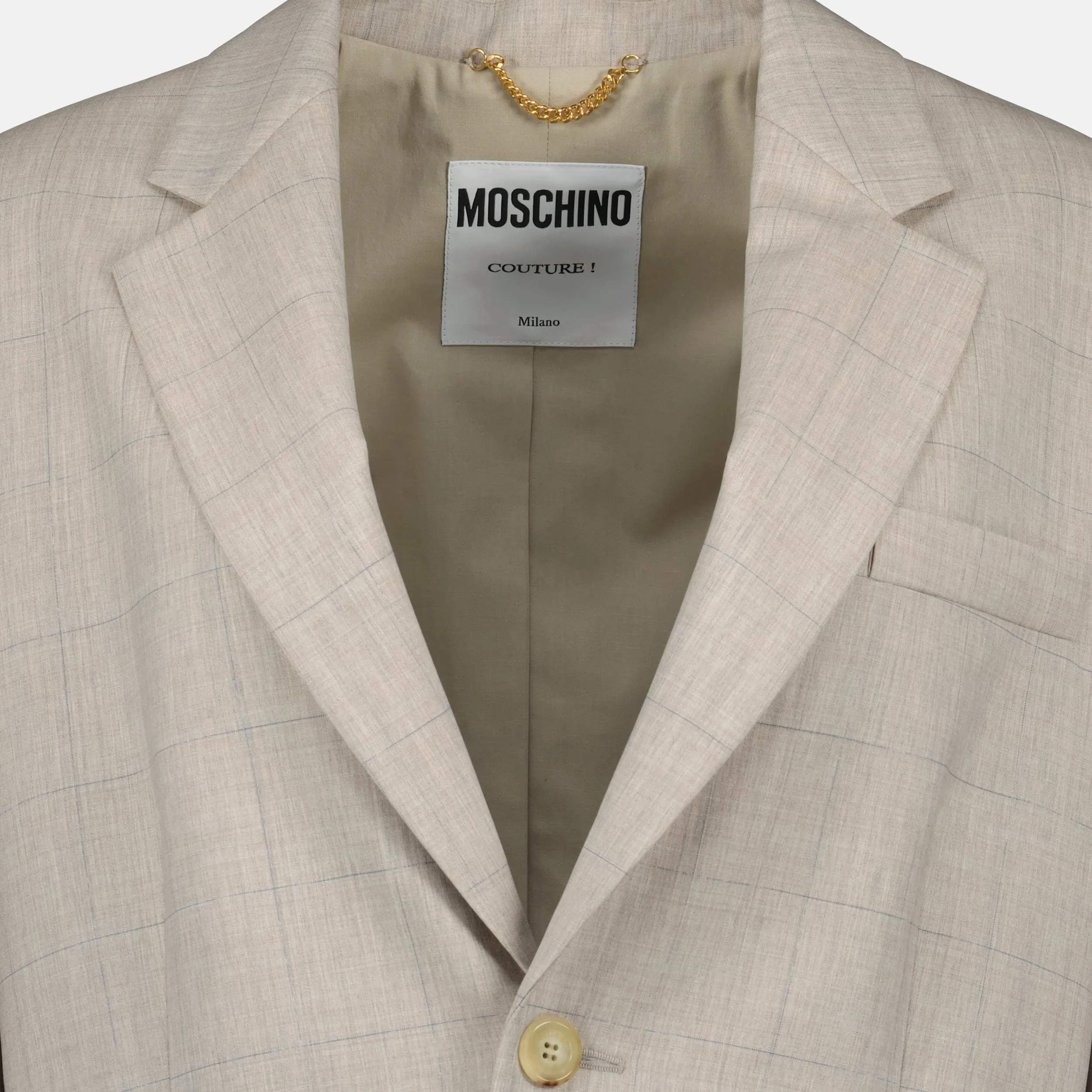 Beige Checkered Blazer