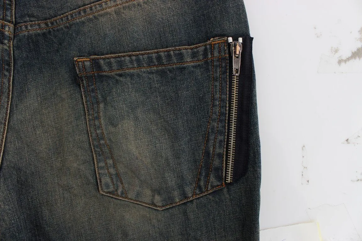 Blue Wash Chinos 50s Fit Cotton Jeans