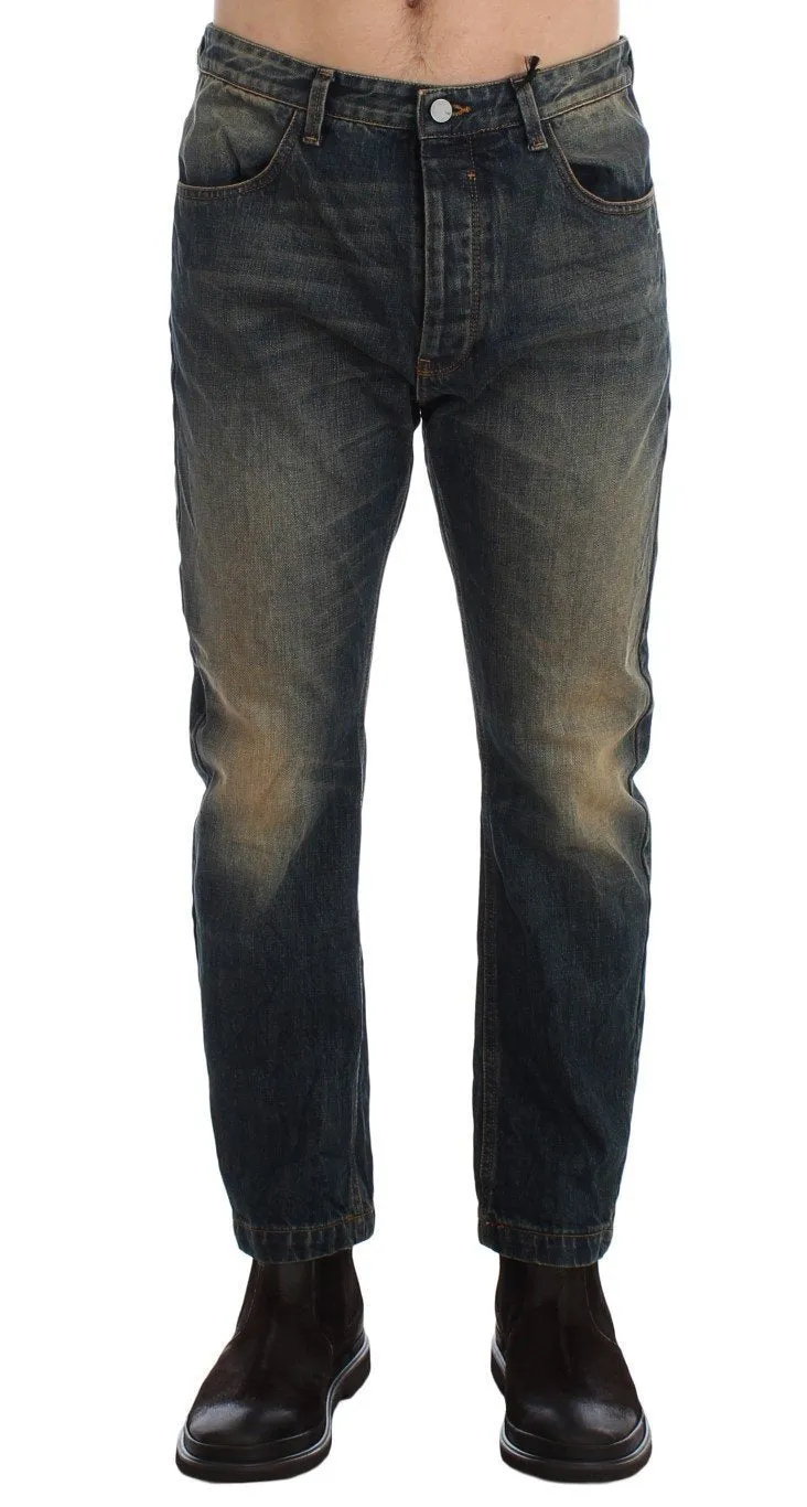 Blue Wash Chinos 50s Fit Cotton Jeans