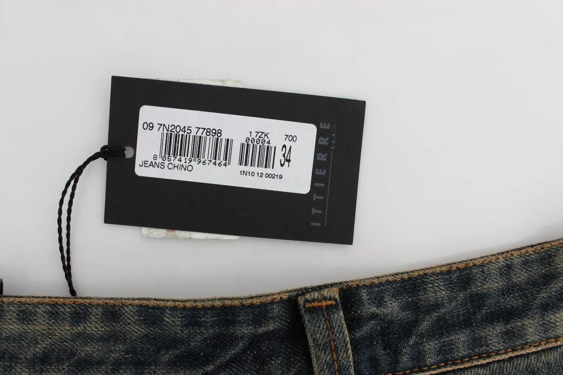 Blue Wash Chinos 50s Fit Cotton Jeans