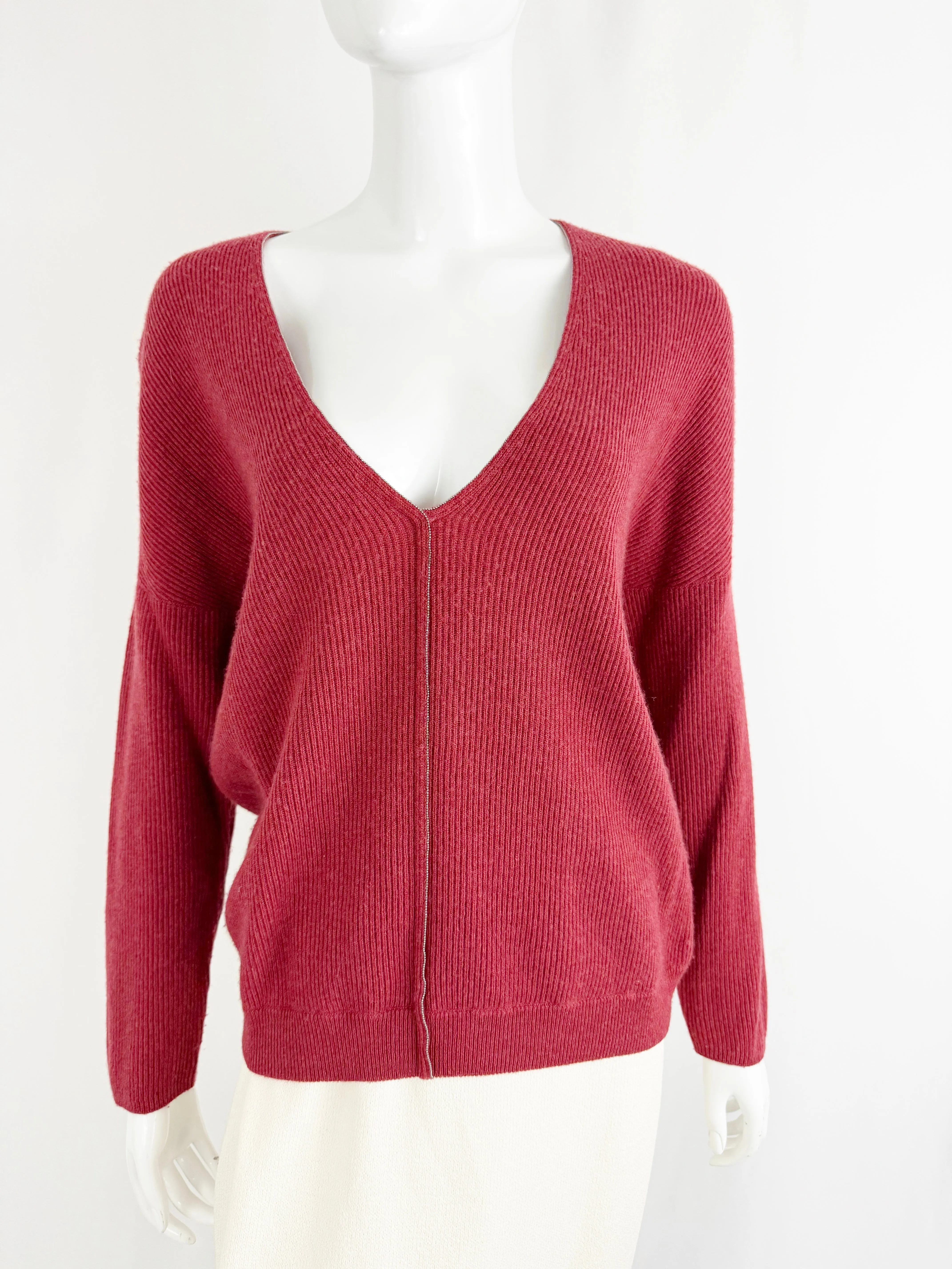 Brunello Cucinelli Cashmere V-Neck Sweater Size L