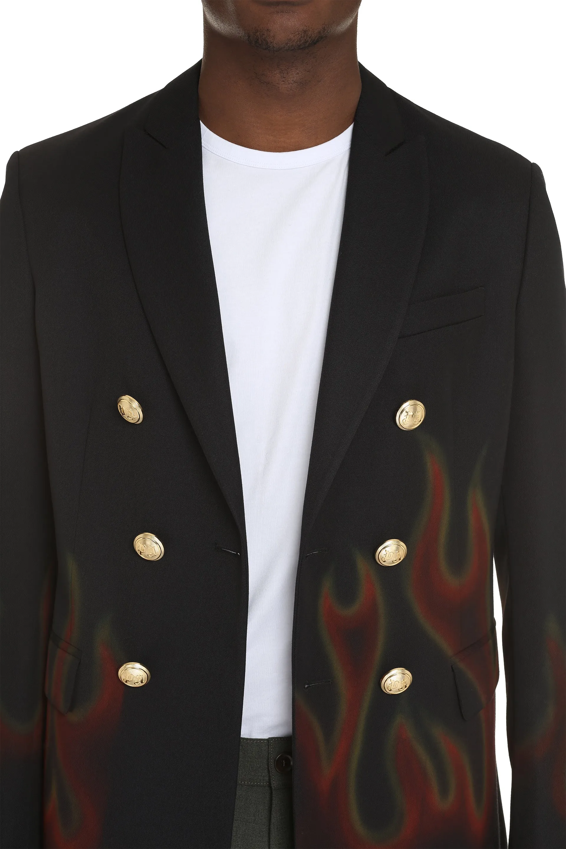 Burning double-breasted jacket