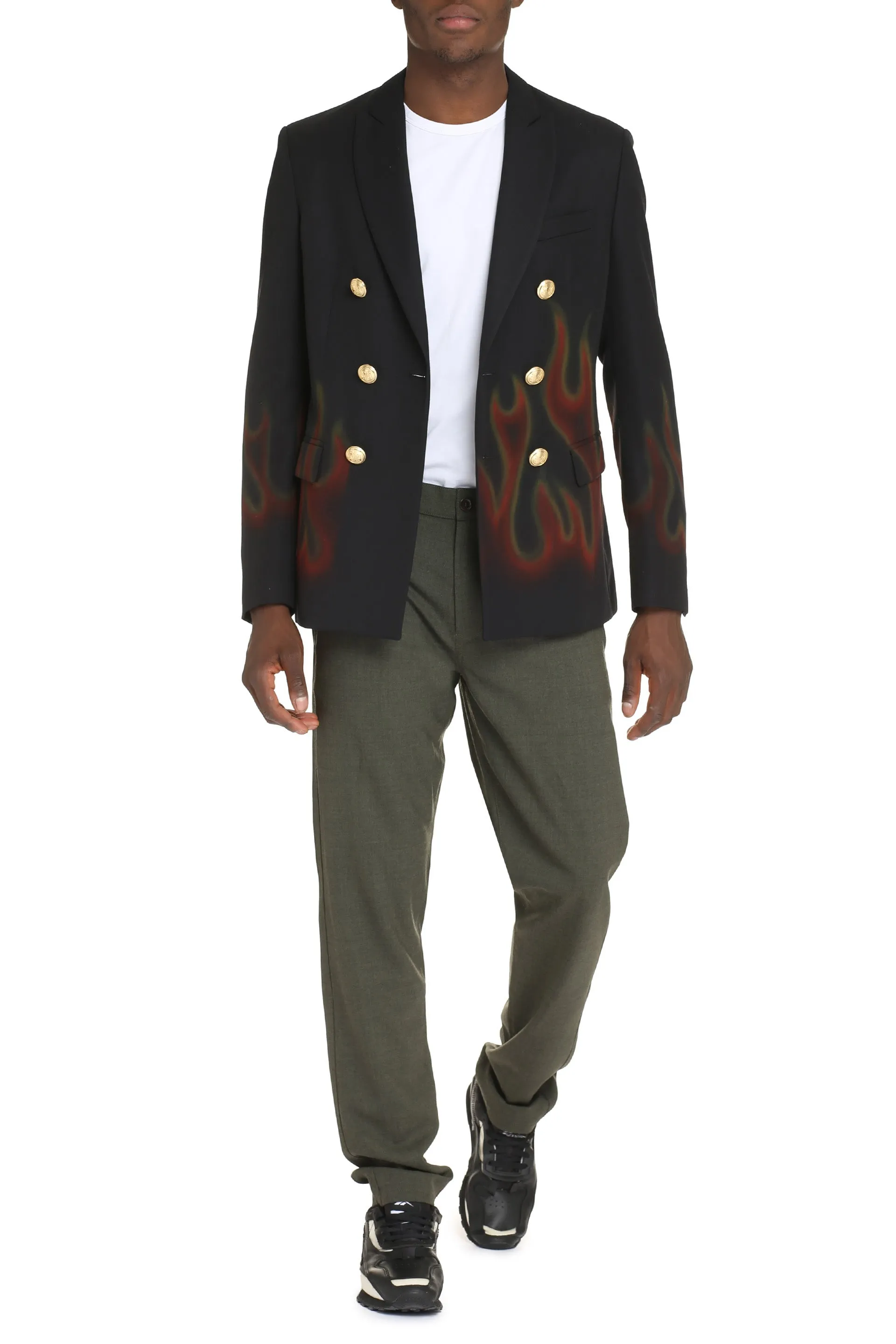 Burning double-breasted jacket