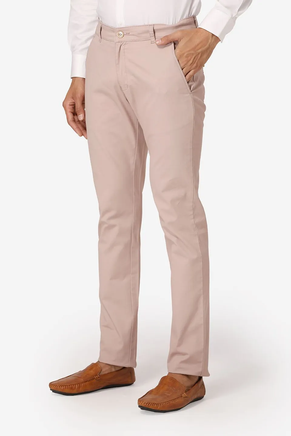Cotton Twill Beige Chinos