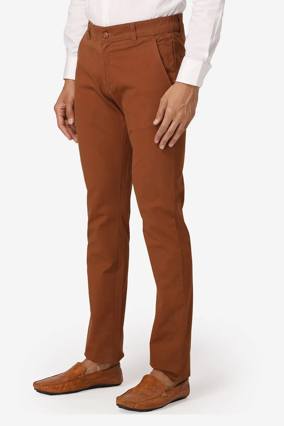Cotton Twill Brown Chinos