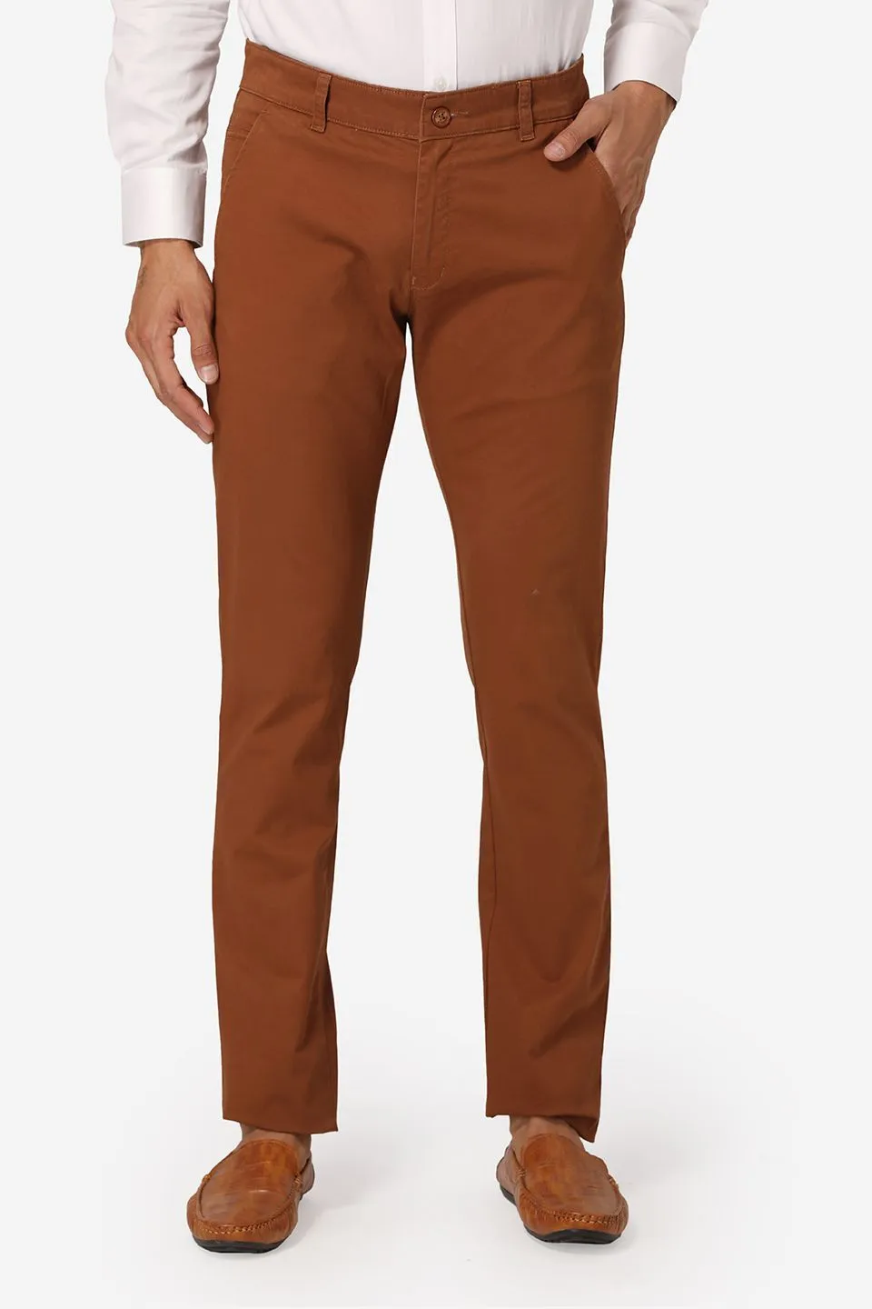 Cotton Twill Brown Chinos
