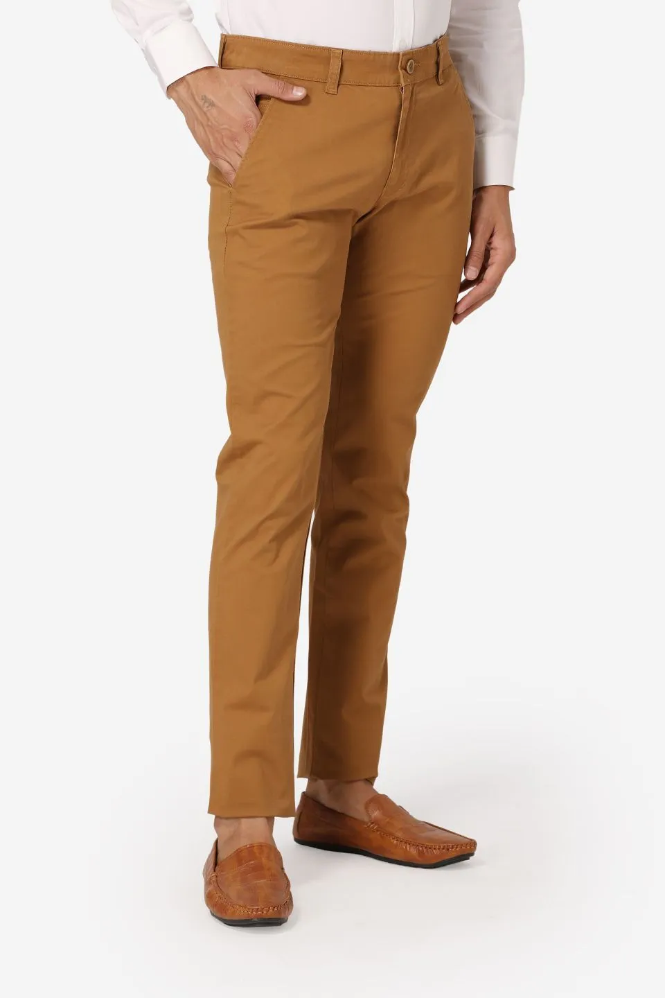 Cotton Twill Yellow Chinos