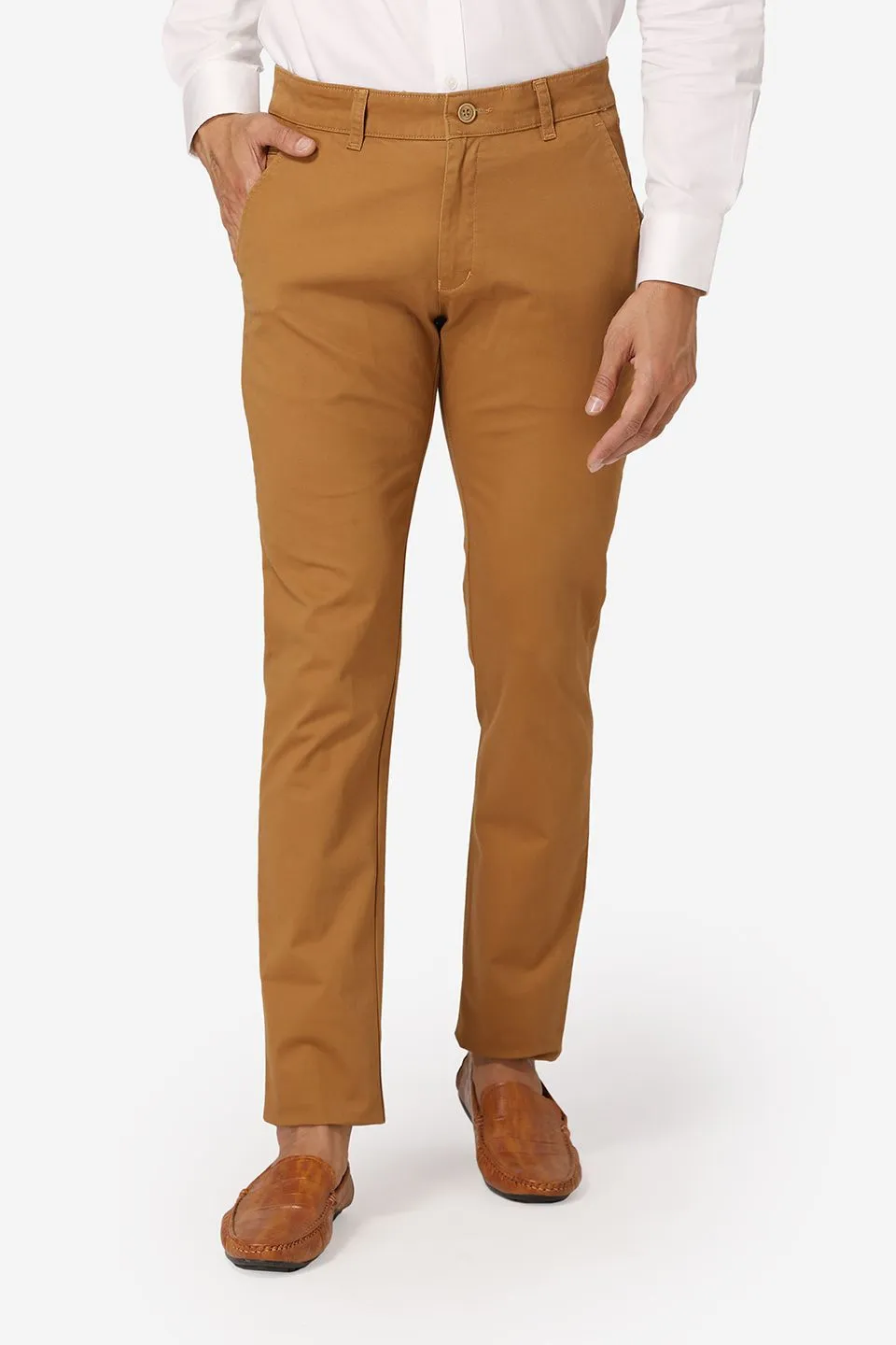 Cotton Twill Yellow Chinos