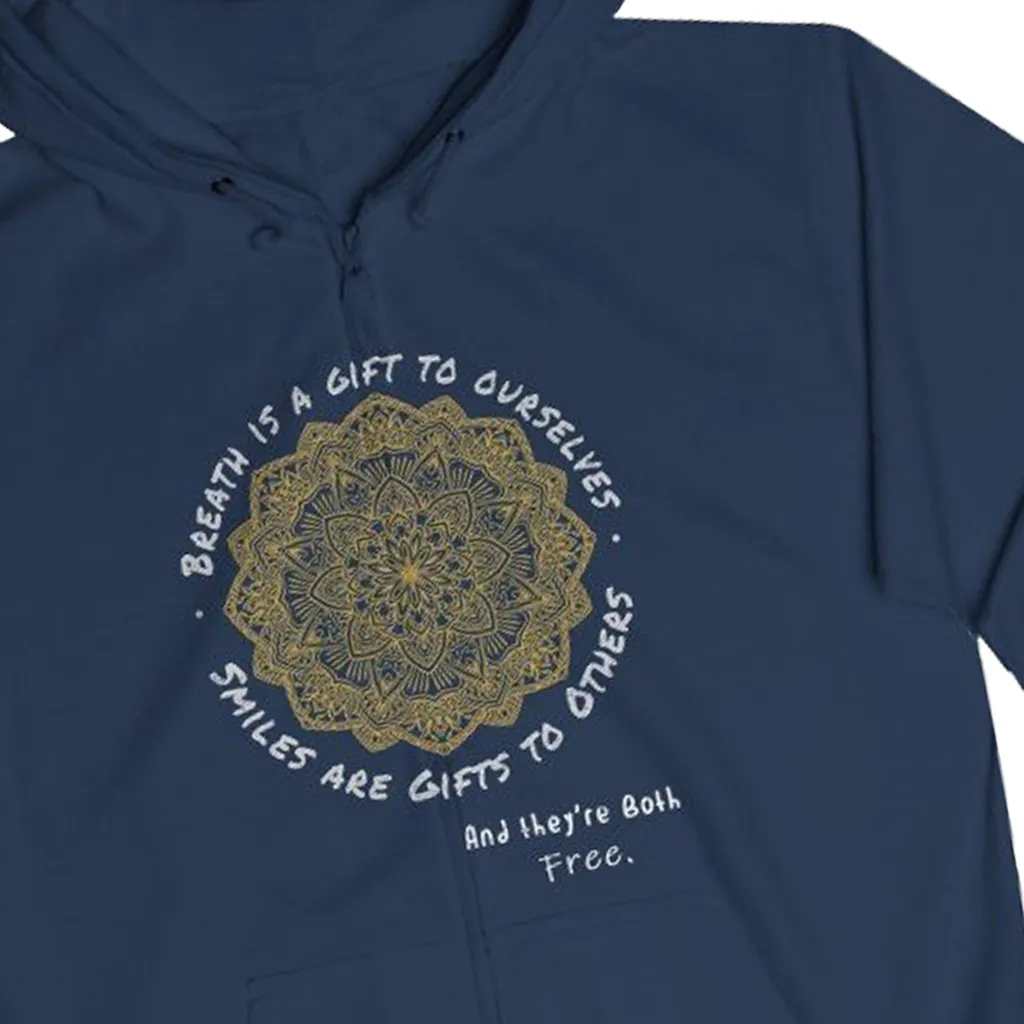 Crop Hoodie - Breath & Smiles Uplifting Reminder