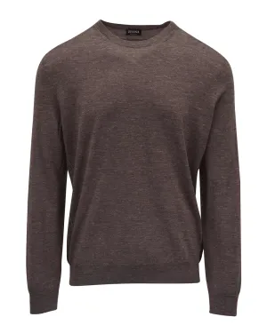 Dark Brown Melange Crewneck