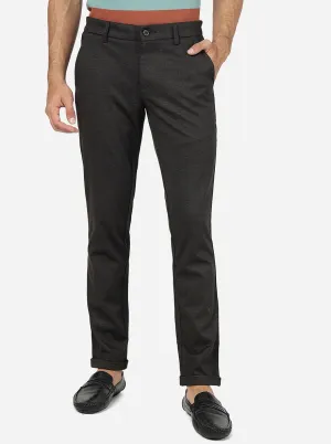 Dark Brown Solid Venice Fit Casual Trouser | JadeBlue