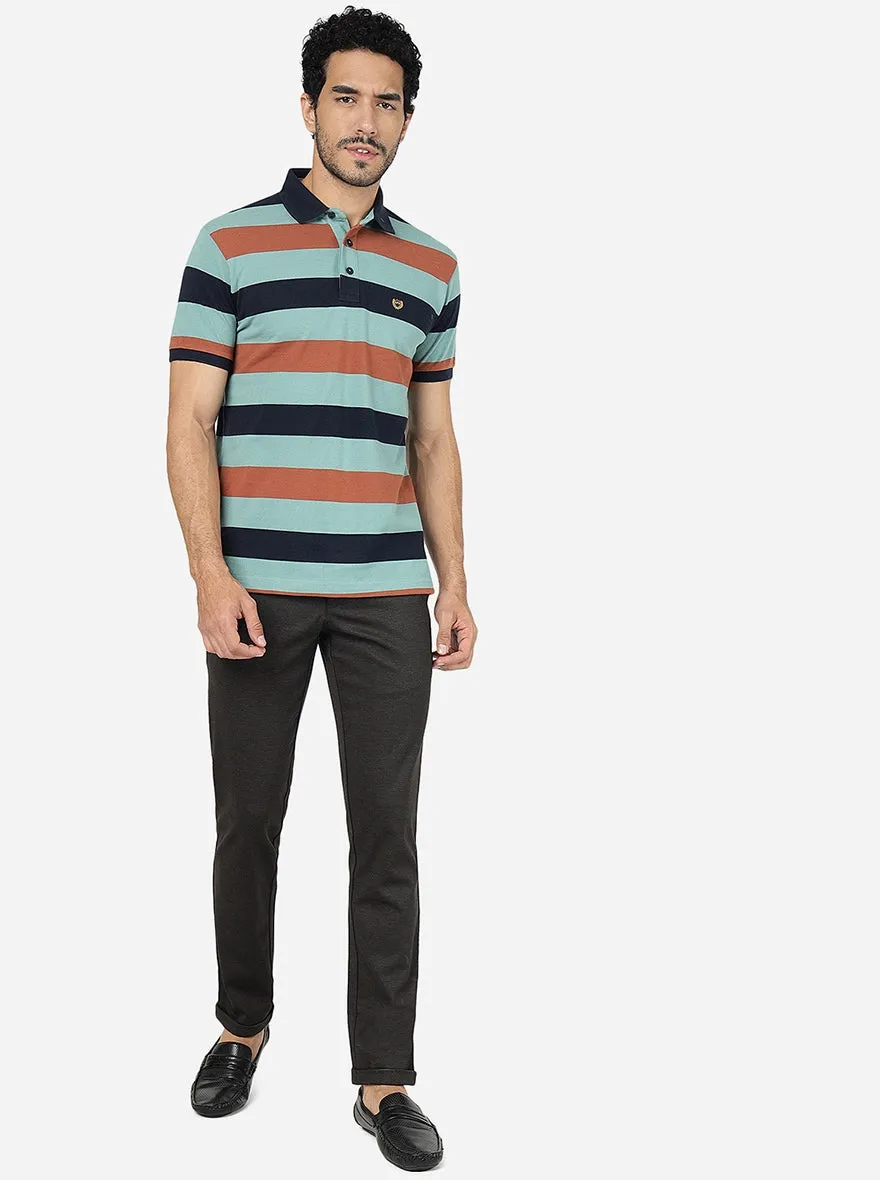 Dark Brown Solid Venice Fit Casual Trouser | JadeBlue
