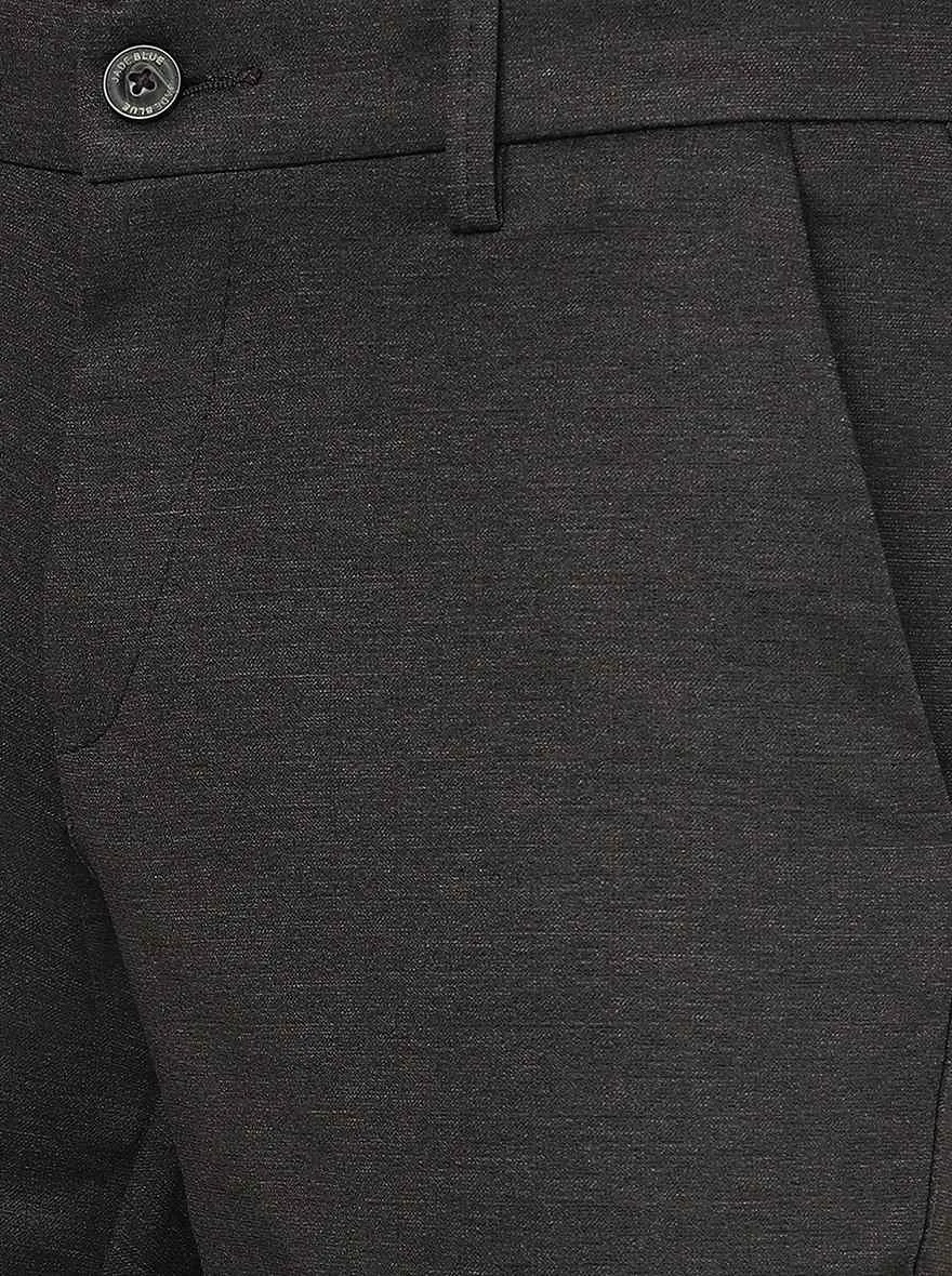 Dark Brown Solid Venice Fit Casual Trouser | JadeBlue