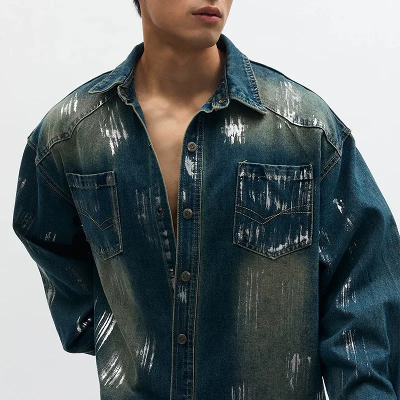 Denim Jacket and Wide-Leg Pants Set