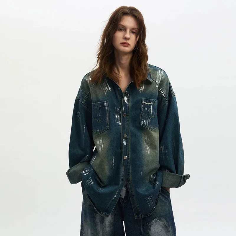 Denim Jacket and Wide-Leg Pants Set