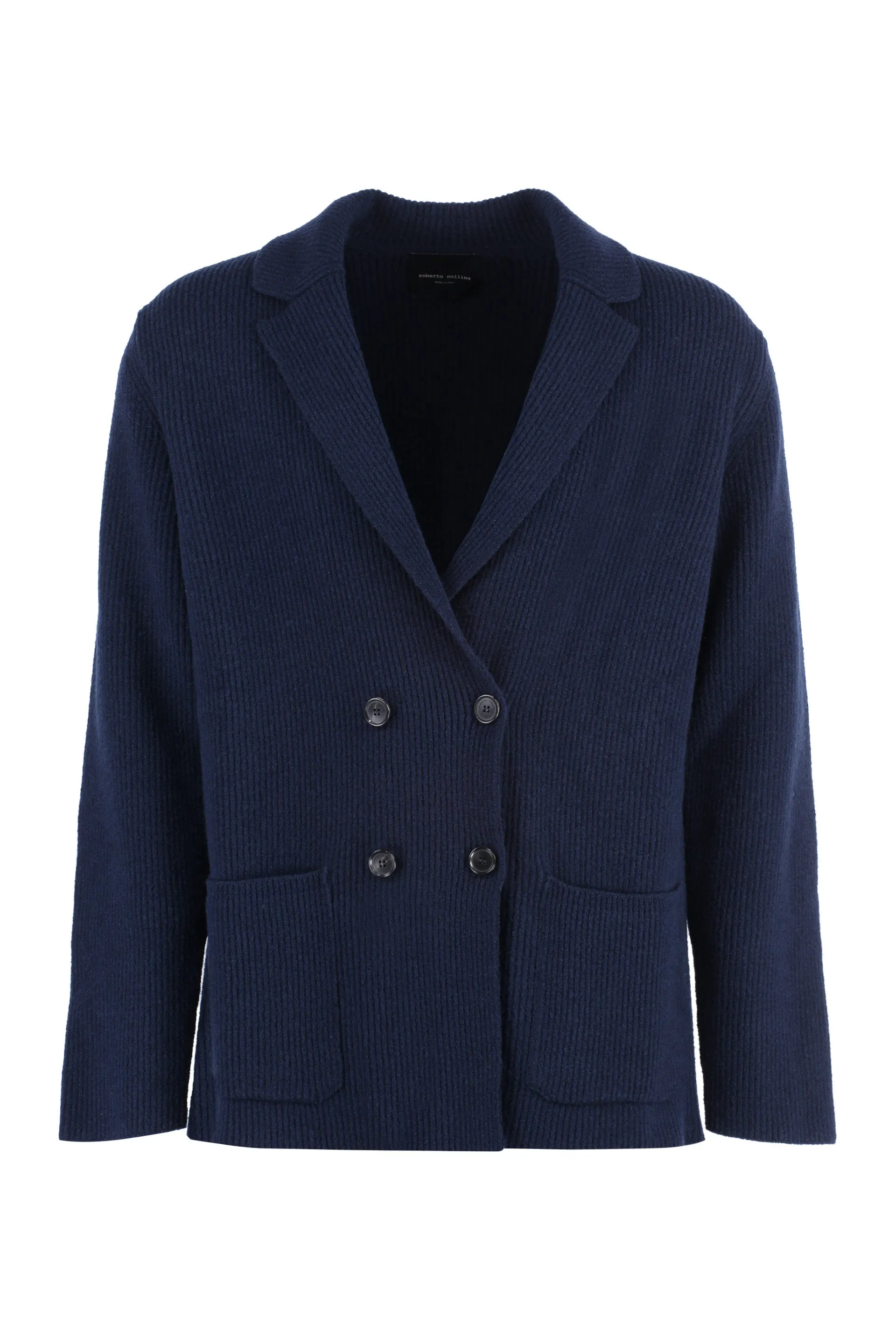 Double-breasted knit jacket