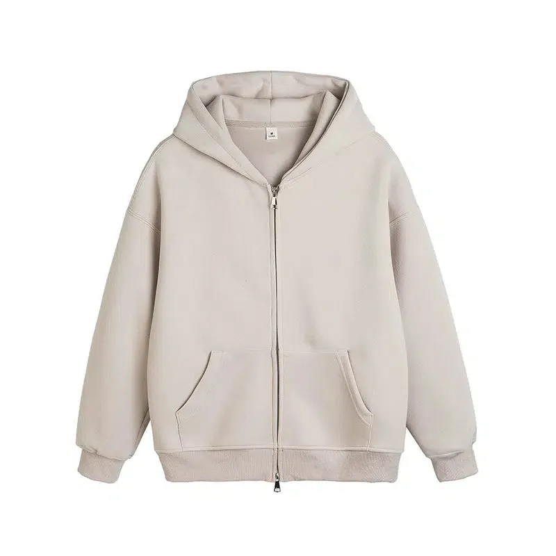 Drawstring Zip-Up Hooded Jacket