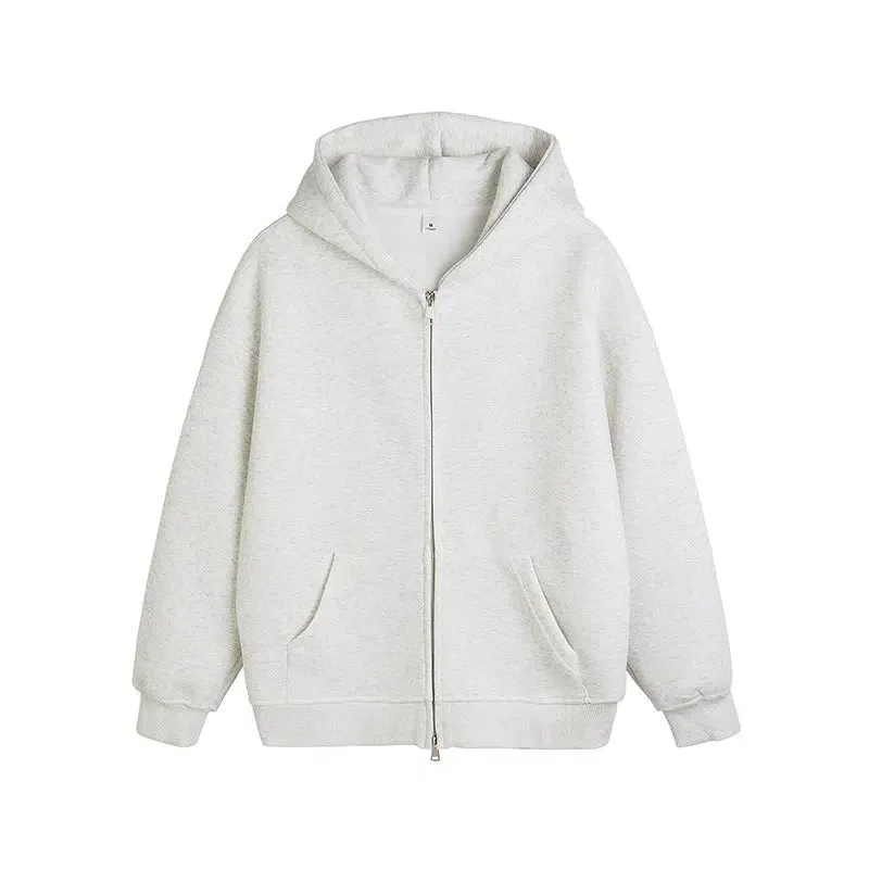 Drawstring Zip-Up Hooded Jacket