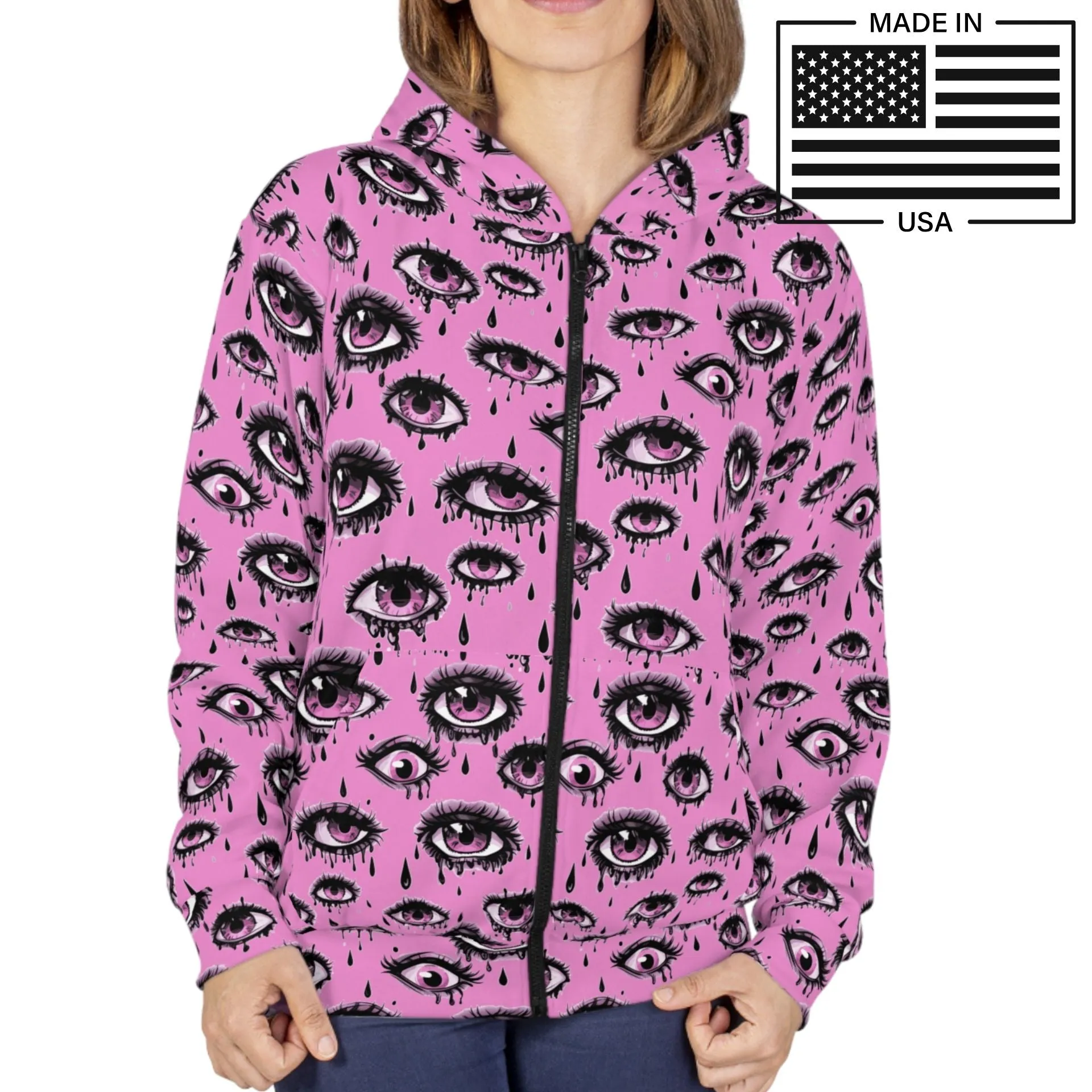 Drippy Eyes Zip Up Hoodie