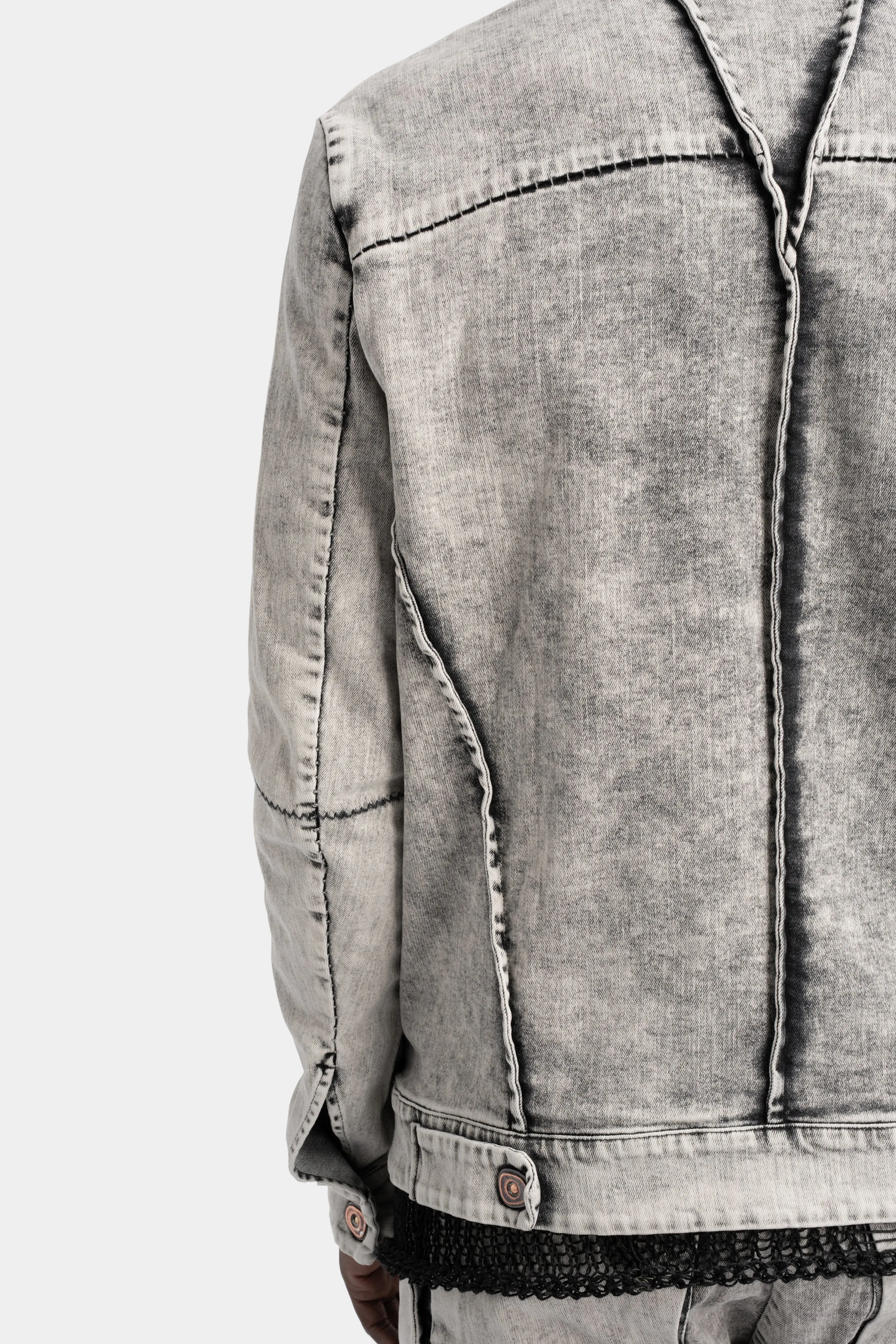 External seams denim jacket, Dirt white