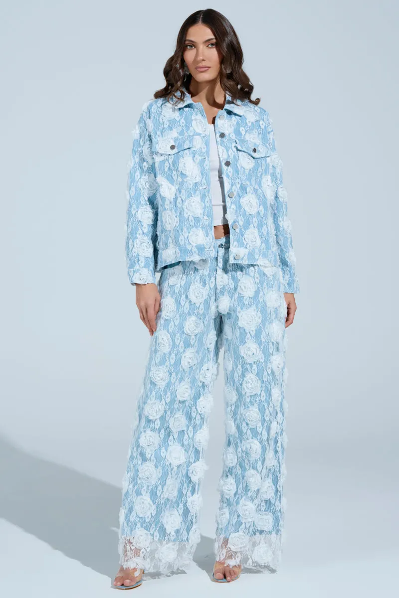 FOLLOW MY LEAD APPLIQUE DENIM JACKET