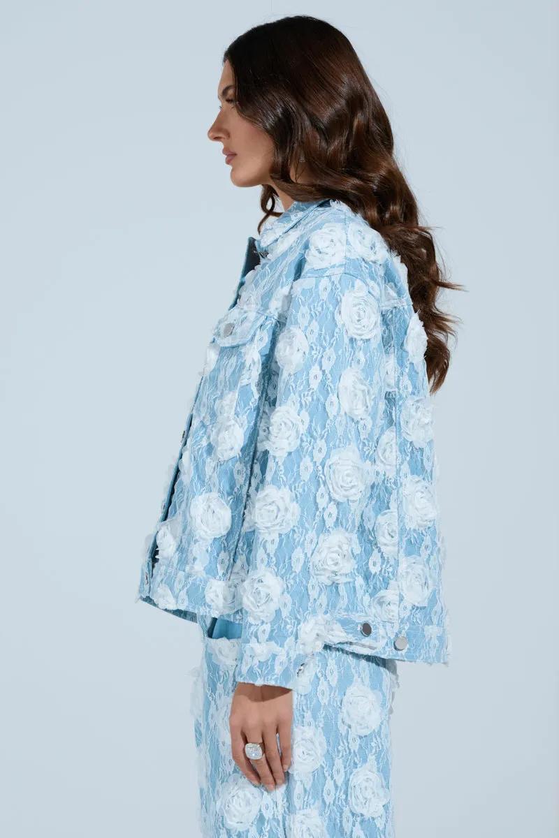 FOLLOW MY LEAD APPLIQUE DENIM JACKET