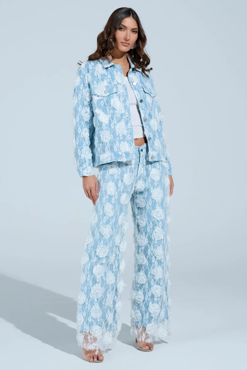 FOLLOW MY LEAD APPLIQUE DENIM JACKET