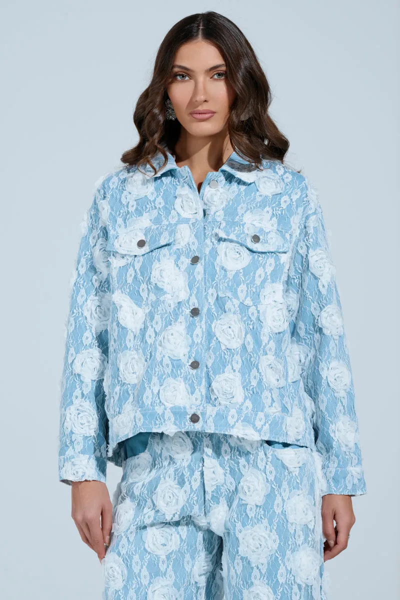 FOLLOW MY LEAD APPLIQUE DENIM JACKET