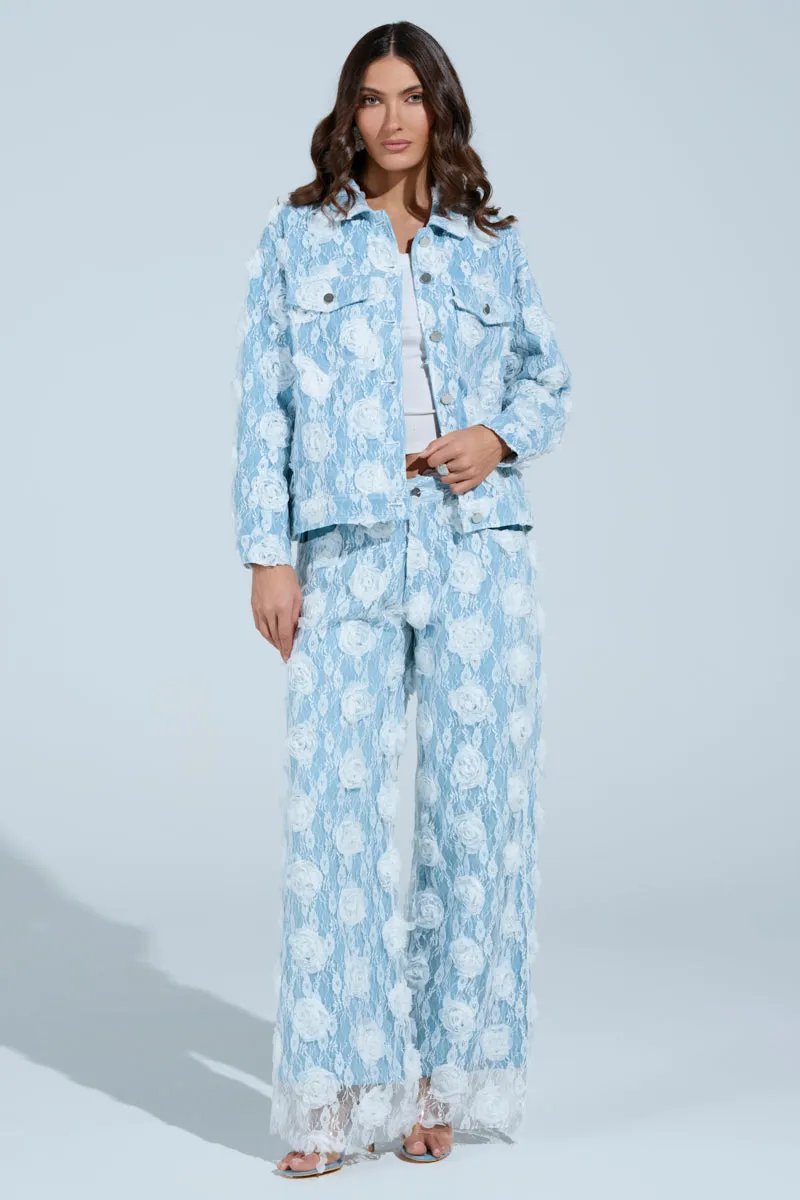 FOLLOW MY LEAD APPLIQUE DENIM JACKET