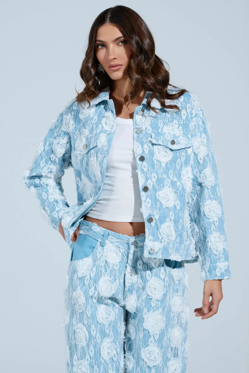 FOLLOW MY LEAD APPLIQUE DENIM JACKET