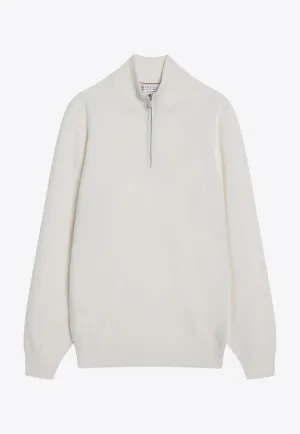 Half-Zip Cashmere Turtleneck Sweater